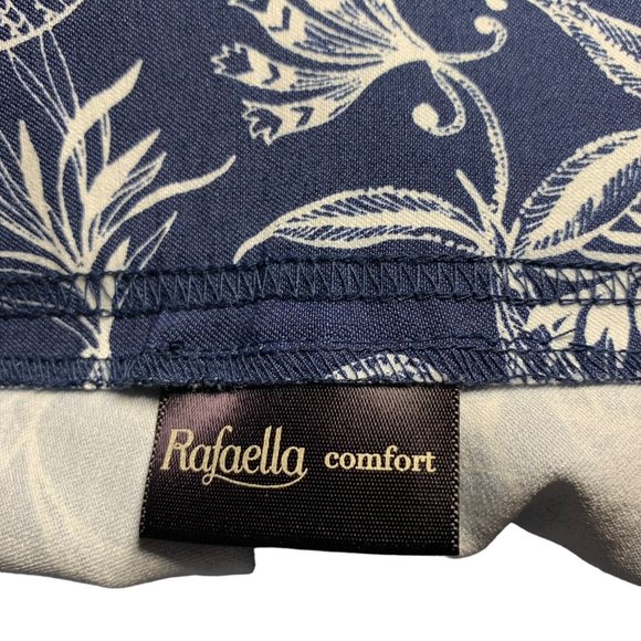 RAFAELLA Comfort Capris Pullon Blue White Floral 6 - Picture 4 of 7